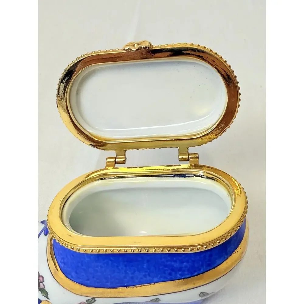Vtg CBK Ceramic Blue And White Whimsical Shoe Trinket Box - Picture 5 of 8
